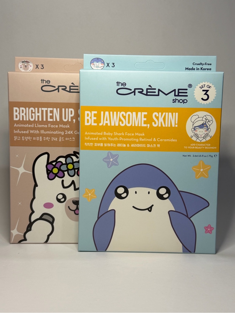 the CRÈME Shop Be Jawsome, Skin! & Brighten Up, Skin Face Masks — Bundle